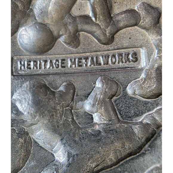 Vintage Heritage Metalworks Pewter Cherub Floral Candlestick Set of 4 (1992) - Picture 3 of 10